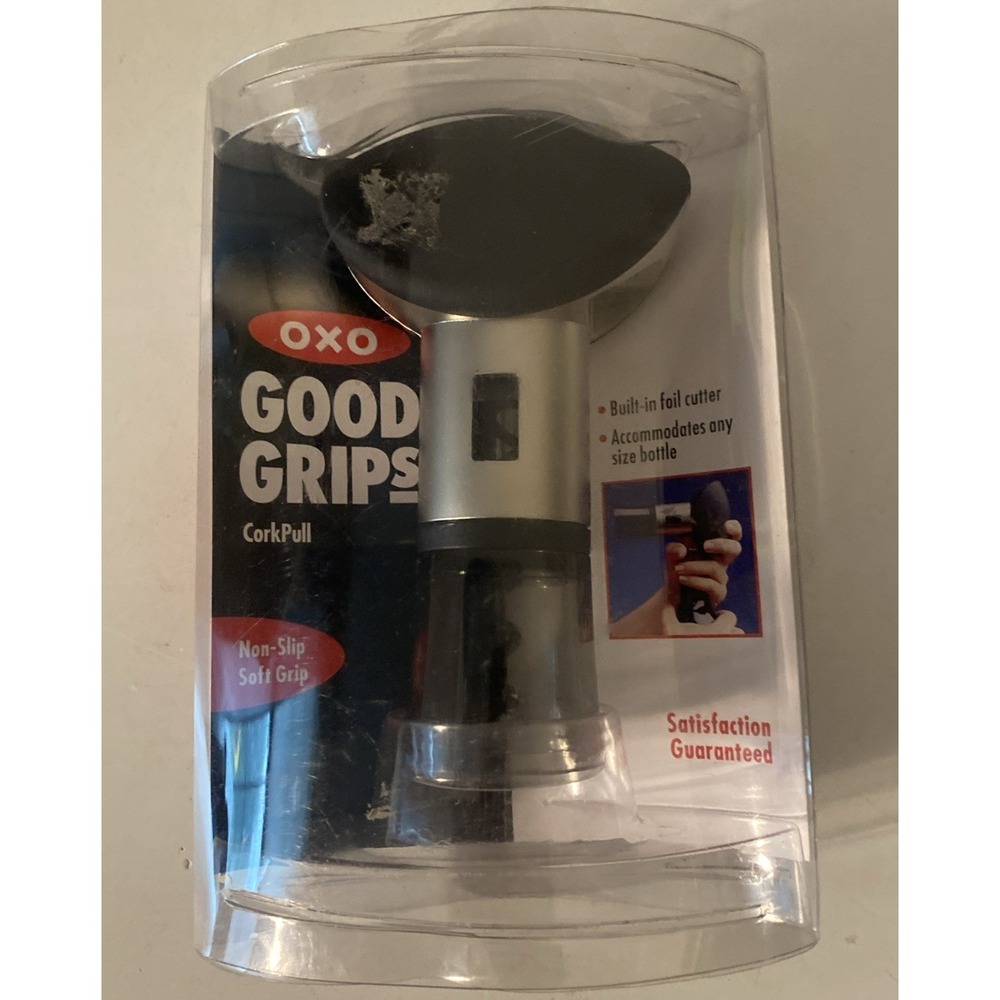 OXO Good Grips CorkPull Corkscrew Black Silver Built-in Foil Cutter